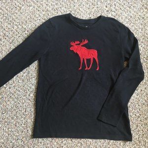 Abercrombie, black, long sleeve, waffle tee shirt.